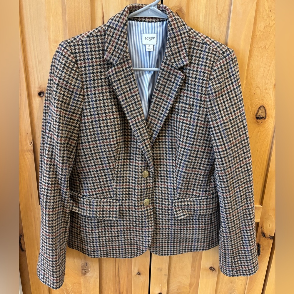 JCrew Houndstooth Wool Blazer
